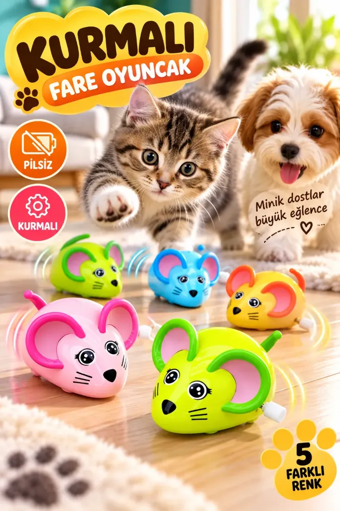 [FBS-996] Kedi Köpek Plastik Kurmalı Fare Küçük *1080