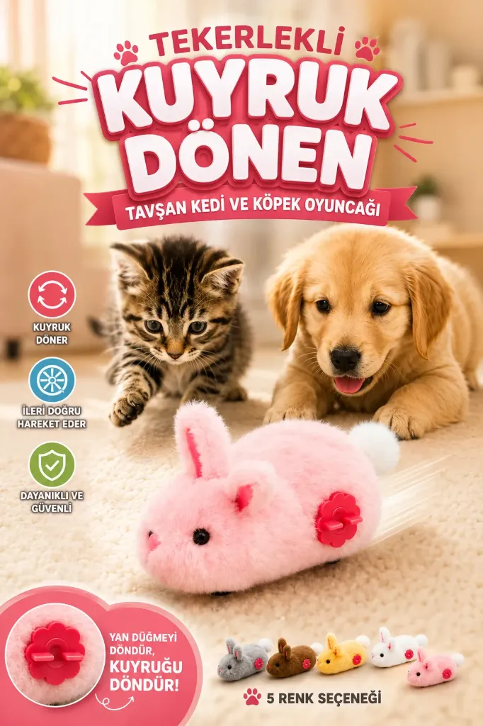 [FBS-1058] Cat Dog Wind-Up Furry Rabbit *576