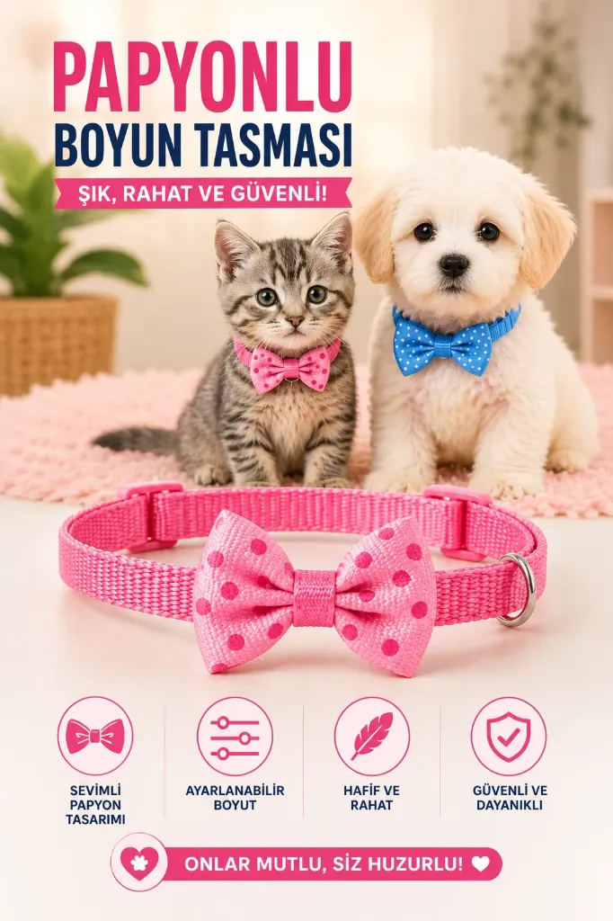 Kedi&Köpek Boyun Tasması Papyonlu *1440