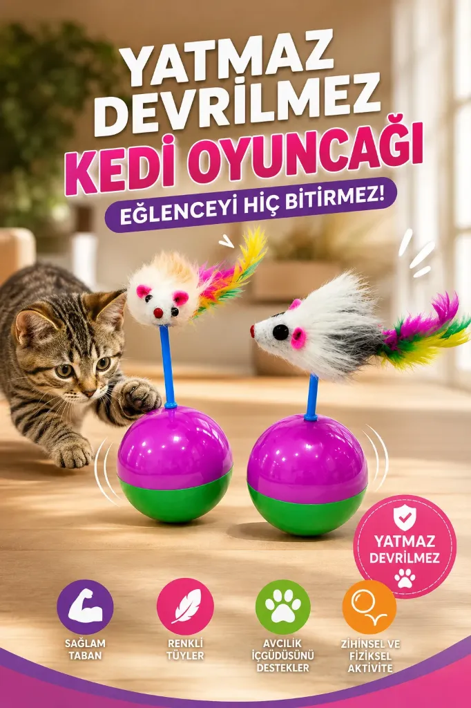 Fareli Hacı Yatmaz Kedi Oyuncağı *360