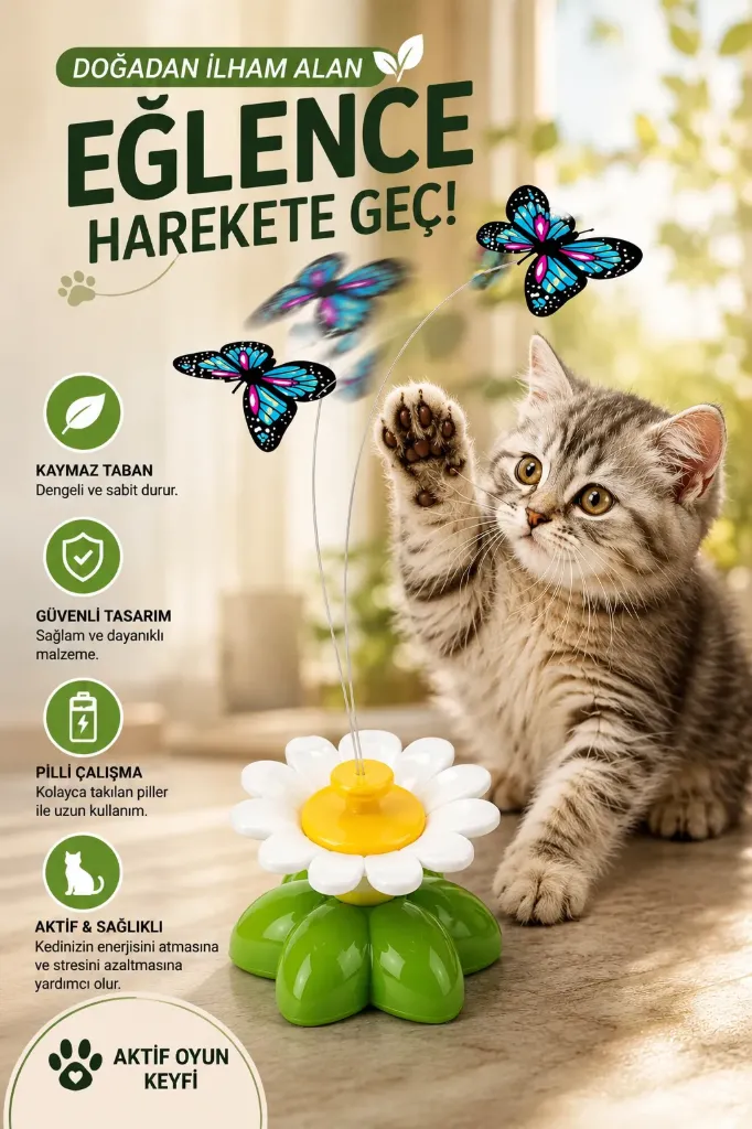 Battery Operated Spinning Butterfly Cat Toy *288