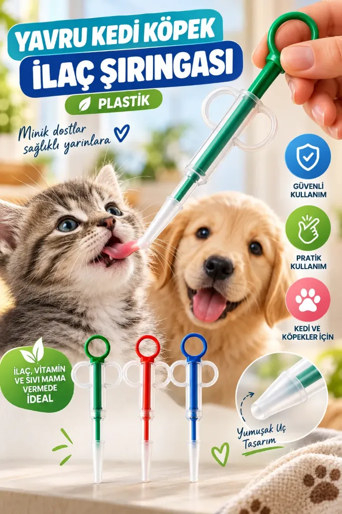 Yavru Kedi Köpek İlaç Hap Şırıngası Plastik *500