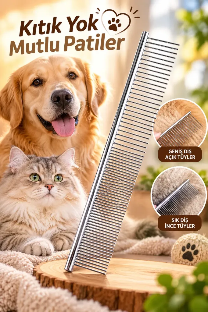 Kedi Köpek Kıtık Açıcı 2 Açılı Metal Tarak *240