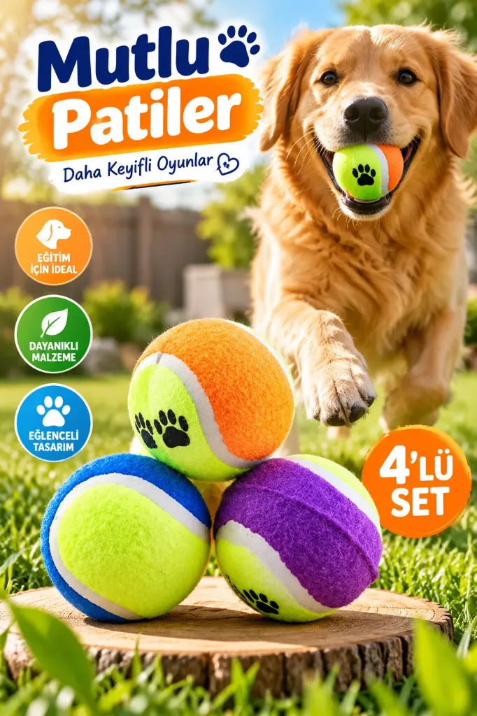 Kedi Köpek Isrıma Beyzbol Topu 4 lü Set *80