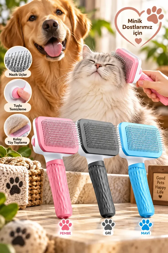 Cat & Dog Button Comb Large Square 3 Colors *100
