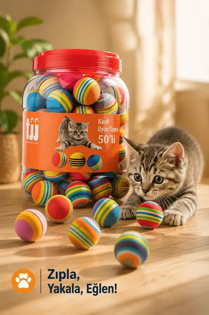 Kedi Oyuncak 50 Li Top Kavanozu *36