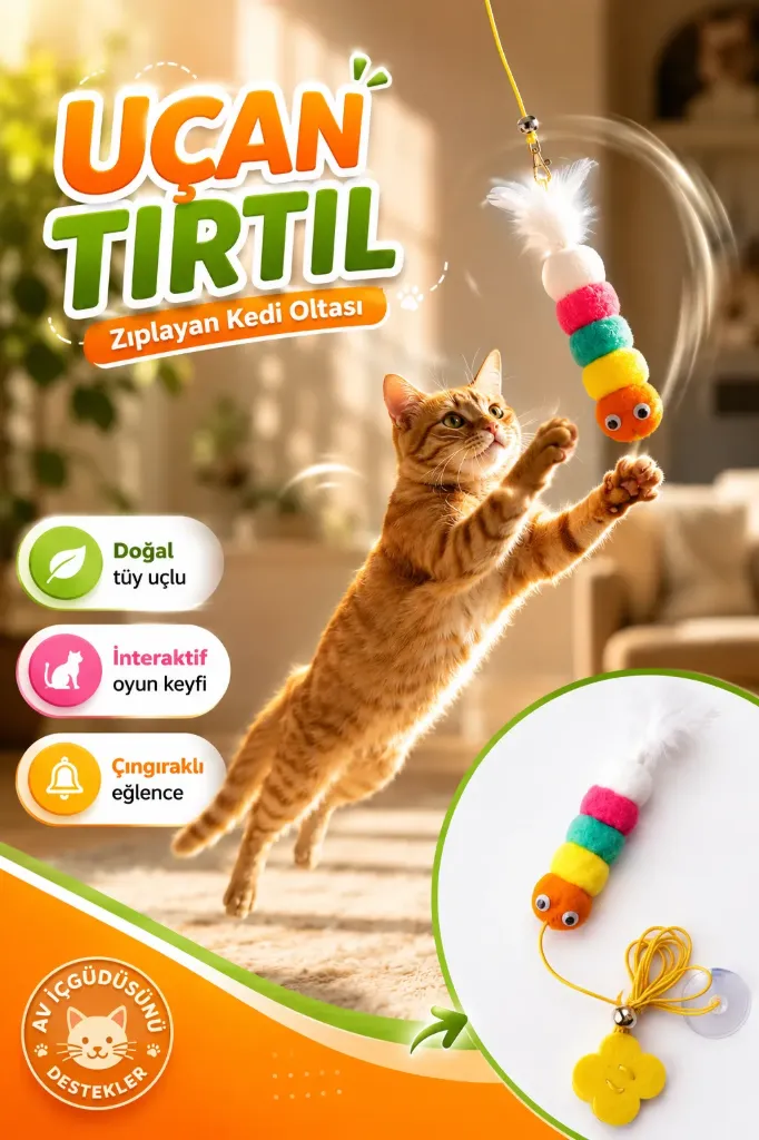 [FBS-998] Kedi Oyuncak Asma Tırtıl Olta *500